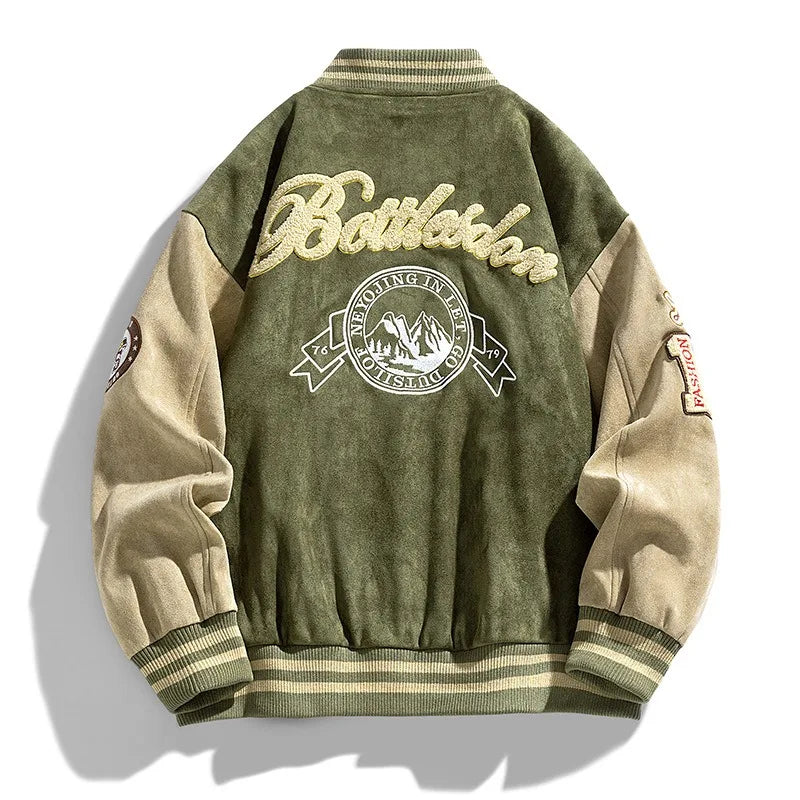 Men's Relaxed-Fit Embroidered Varsity Jacket