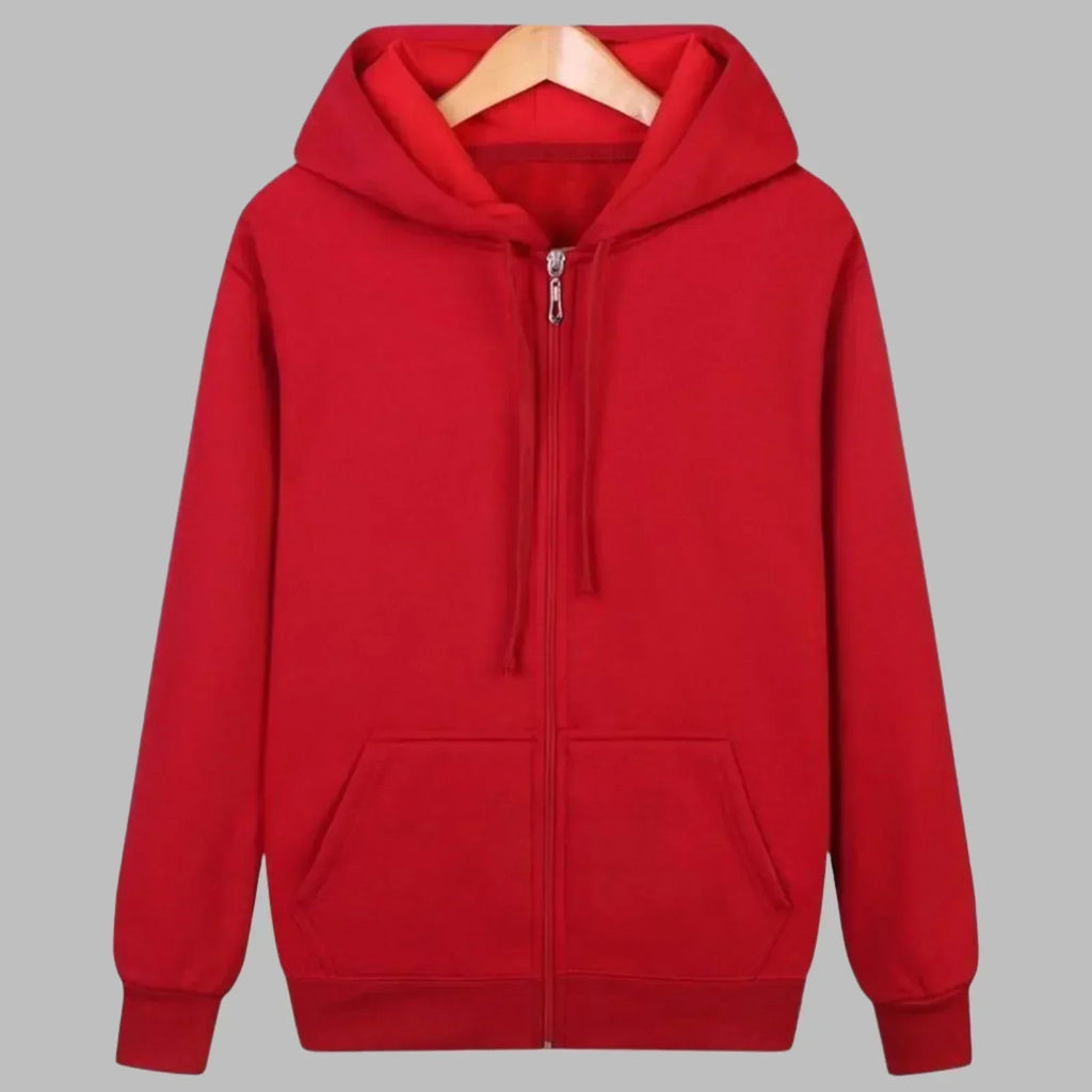 Men's Casual Zip-Through Hooded Top