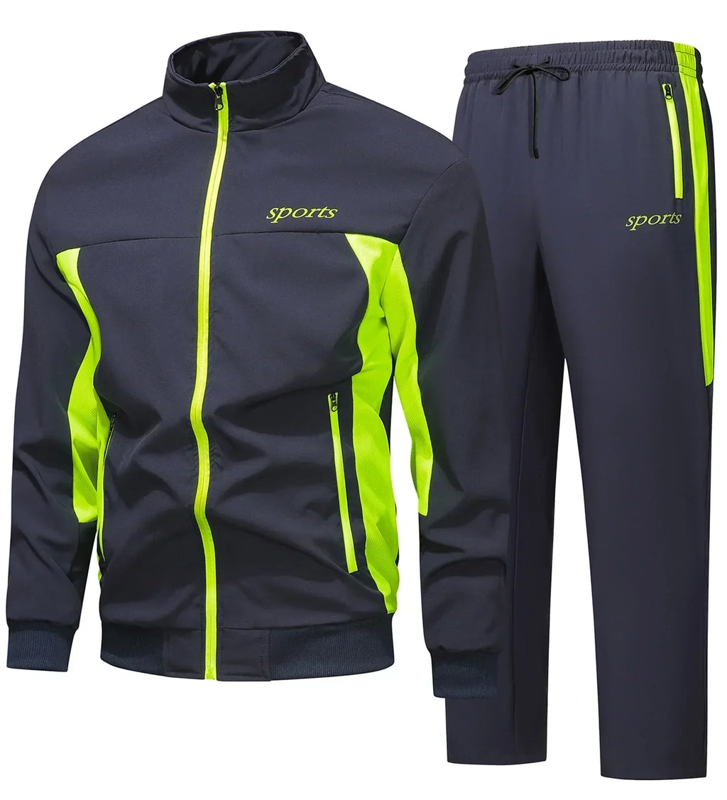 Men's Zip Jacket Two-Piece Tracksuit Set