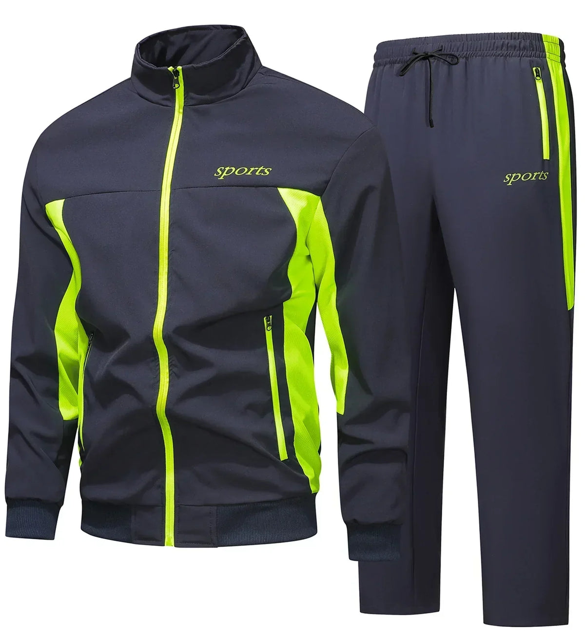 Men's Zip Jacket Two-Piece Tracksuit Set