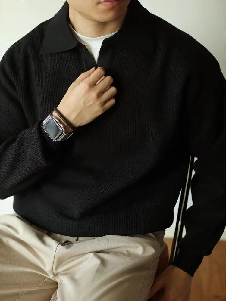 Men's Smart Casual Knitted Polo Pullover