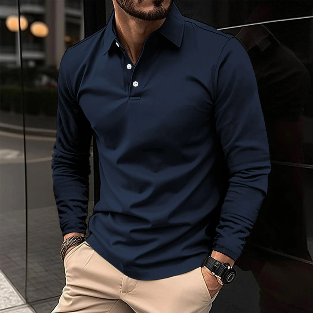 Men's Refined Tailored Long Sleeve Polo