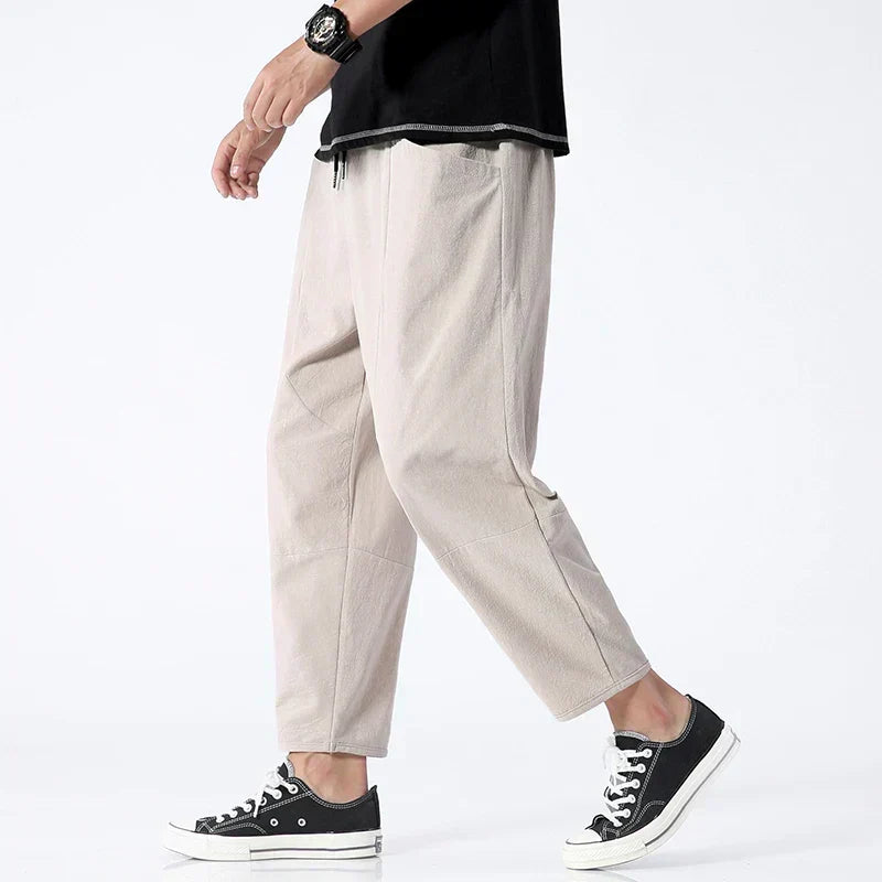 Men's Lightweight Cropped Drawstring Trousers
