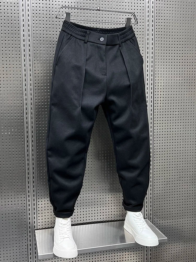 Men's Smart Relaxed Pleat-Front Tapered Trousers