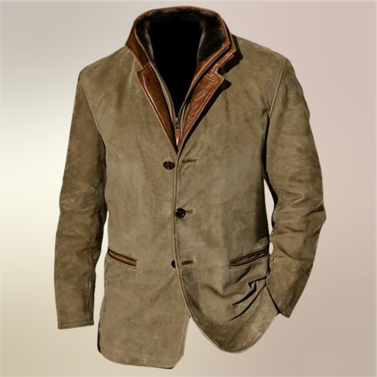 Men's Tailored Vintage Lined Suede Jacket