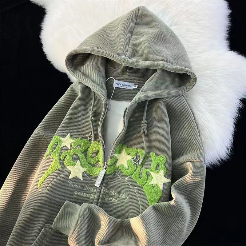 Men's Casual Embroidered Hooded Top