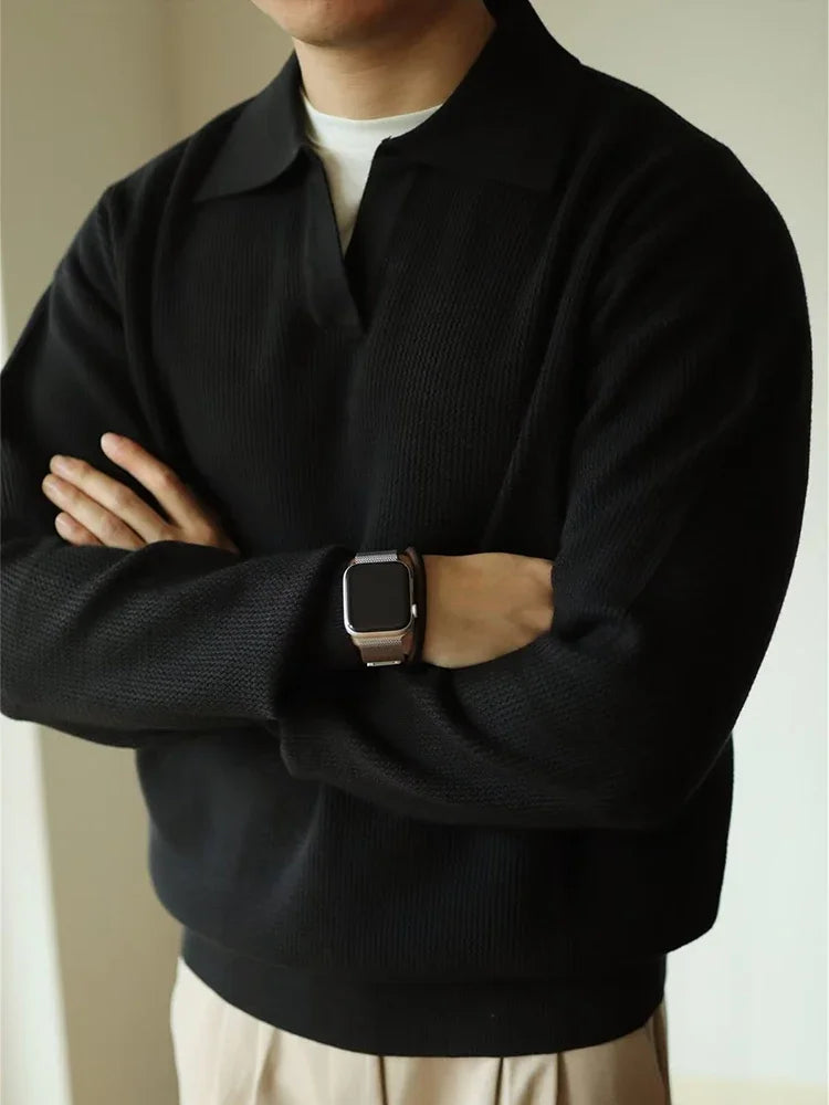 Men's Smart Casual Knitted Polo Pullover