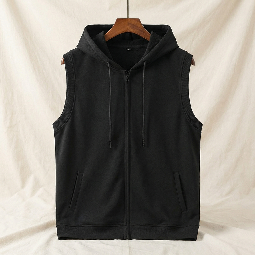 Men's Sleeveless Zip-Through Hooded Training Gilet