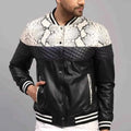 Men's Slim Fit Stand Collar Leather Blouson