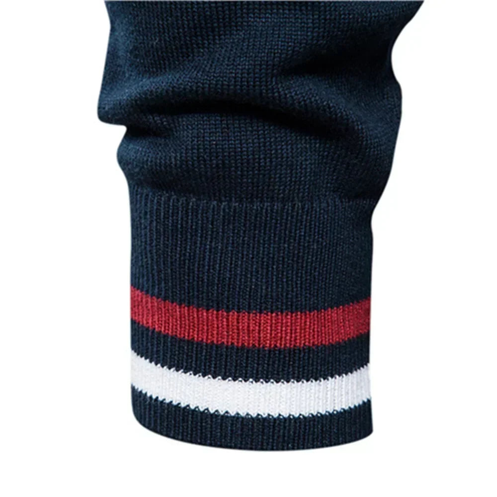 Men's Two-Tone Ribbed Funnel Neck Zip Jacket