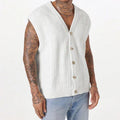 Men's Textured Knit Button-Front Gilet