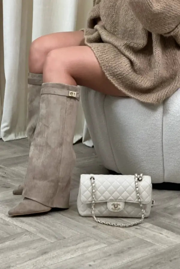 Women's Slim-Heel Tall Leather Boots