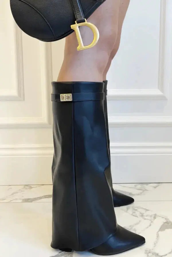 Women's Slim-Heel Tall Leather Boots