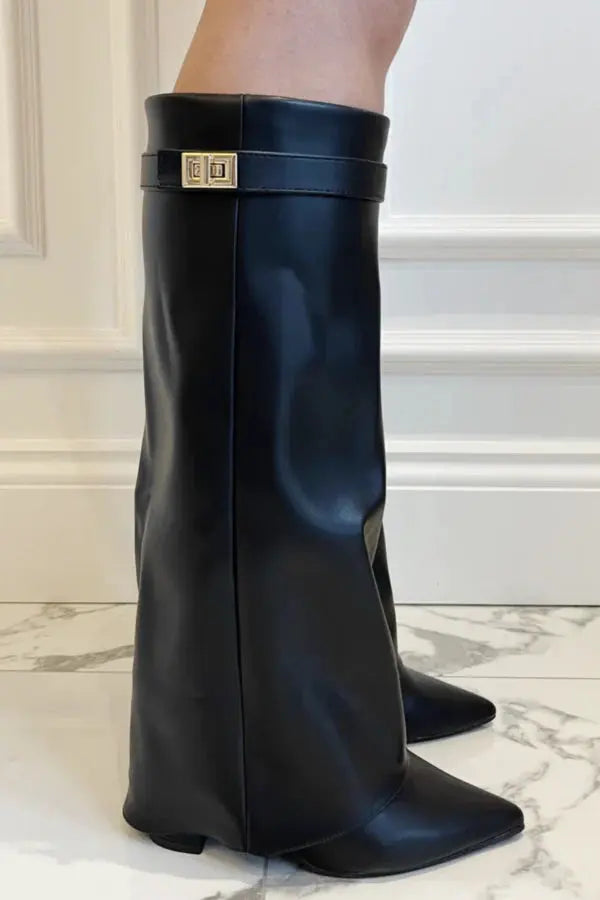 Women's Slim-Heel Tall Leather Boots