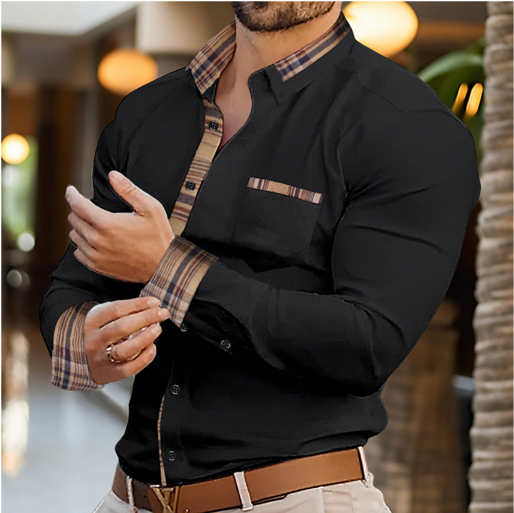 Men's Slim-Fit Contrast Trim Shirt