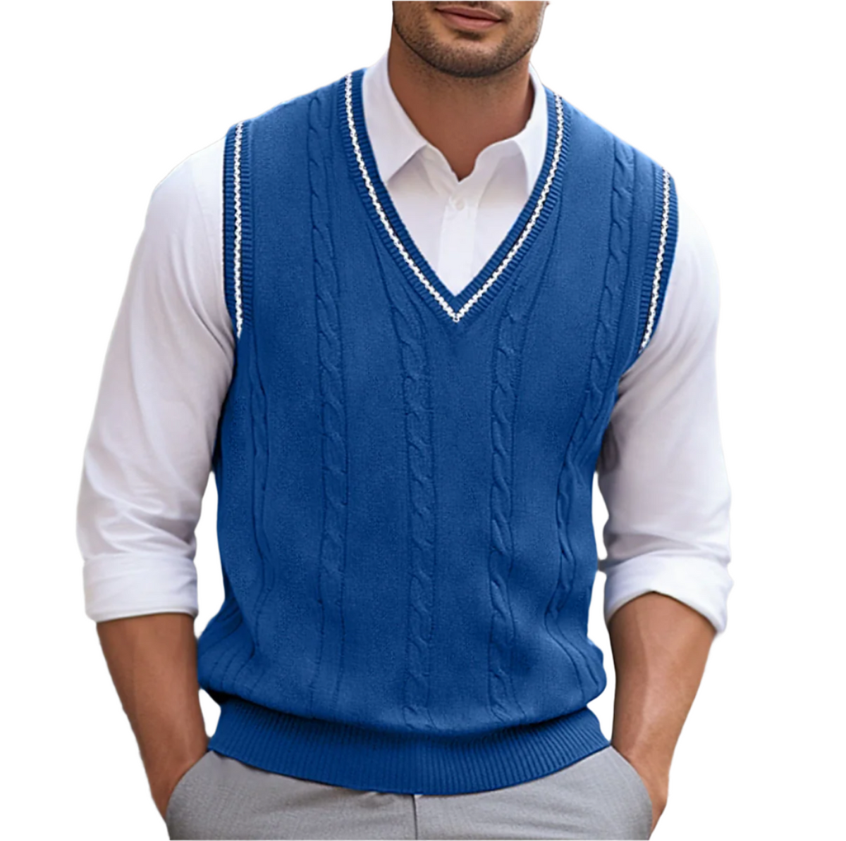 Men's Lightweight Summer V-Neck Knit Tank