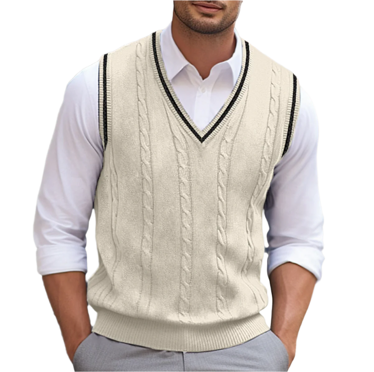 Men's Lightweight Summer V-Neck Knit Tank