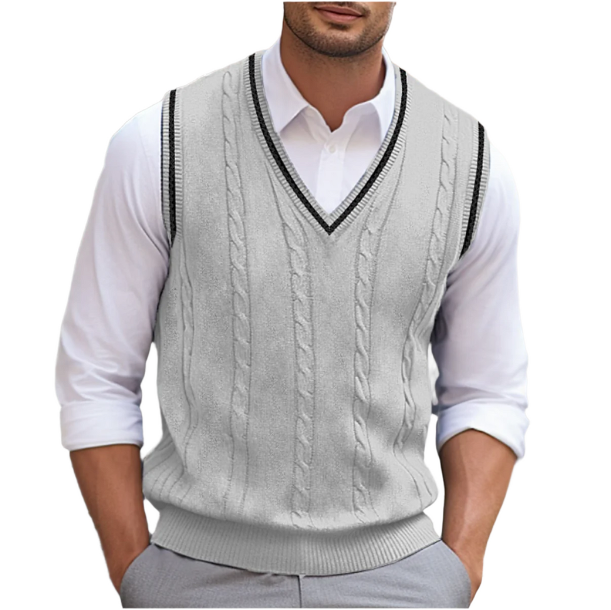 Men's Lightweight Summer V-Neck Knit Tank
