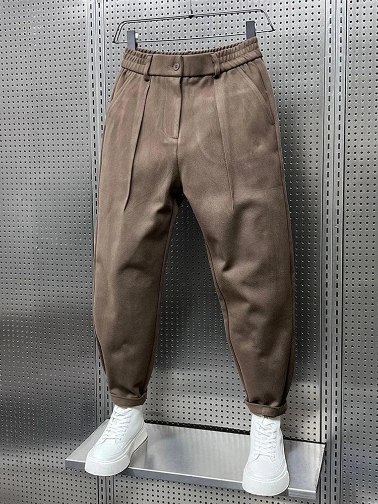 Men's Smart Relaxed Pleat-Front Tapered Trousers