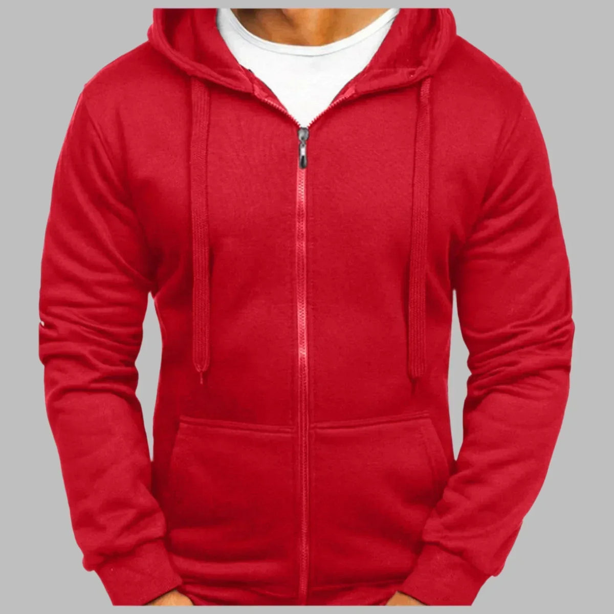 Men's Casual Zip-Through Hooded Top
