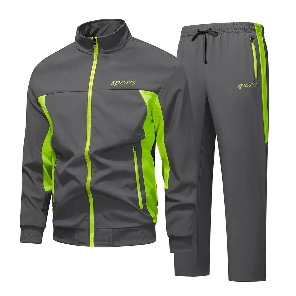 Men's Zip Jacket Two-Piece Tracksuit Set
