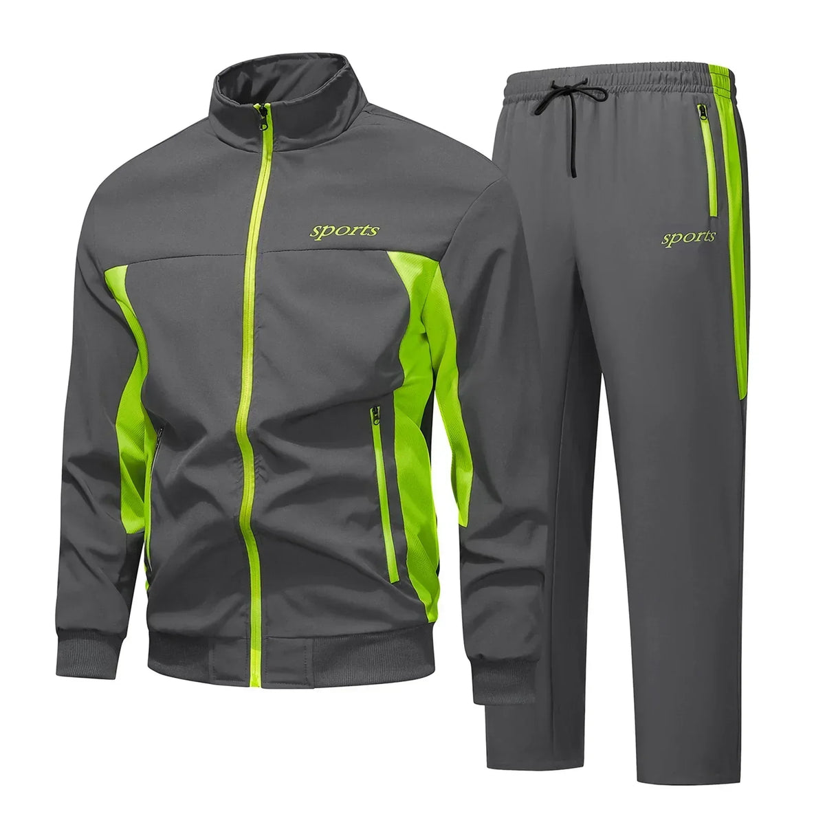 Men's Zip Jacket Two-Piece Tracksuit Set