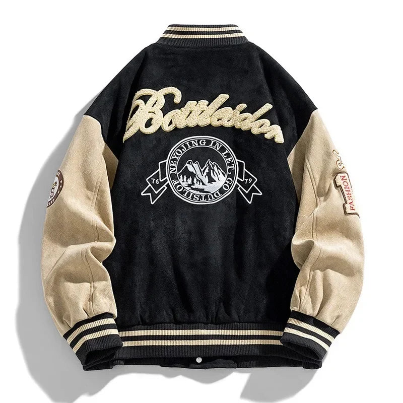 Men's Relaxed-Fit Embroidered Varsity Jacket