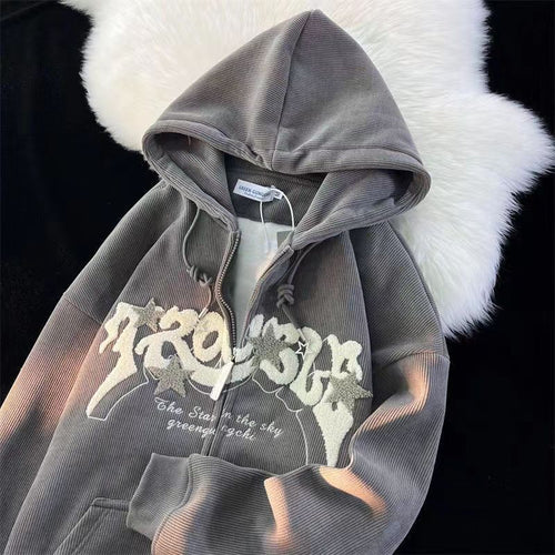 Men's Casual Embroidered Hooded Top