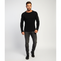 Men's Printed Sleeve Ribbed Crew Neck Pullover