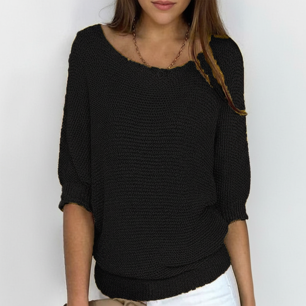 Women's Relaxed Wide-Neck Knit Pullover