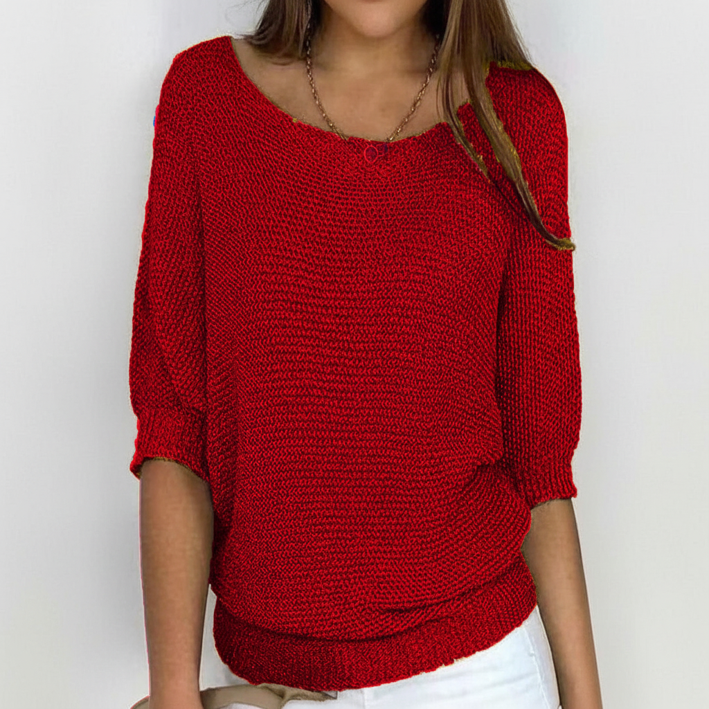Women's Relaxed Wide-Neck Knit Pullover