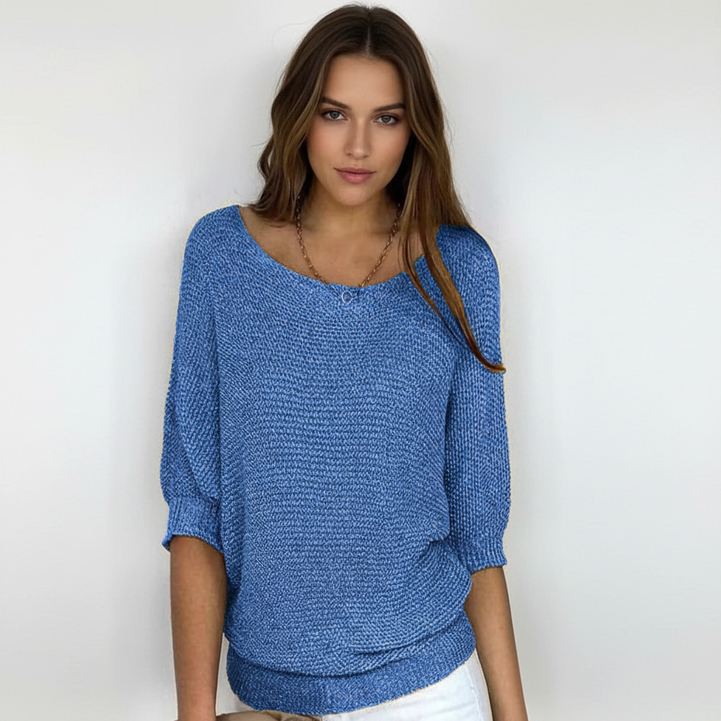Women's Relaxed Wide-Neck Knit Pullover