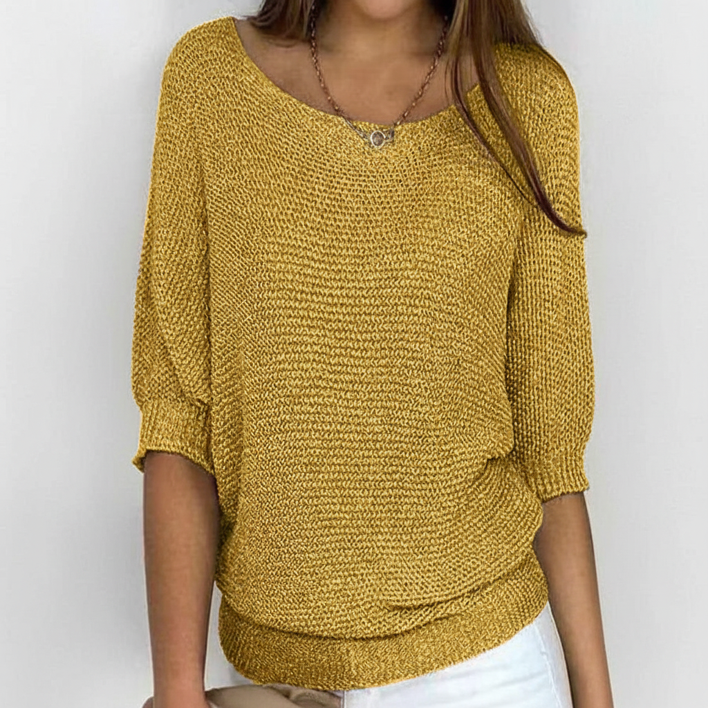 Women's Relaxed Wide-Neck Knit Pullover