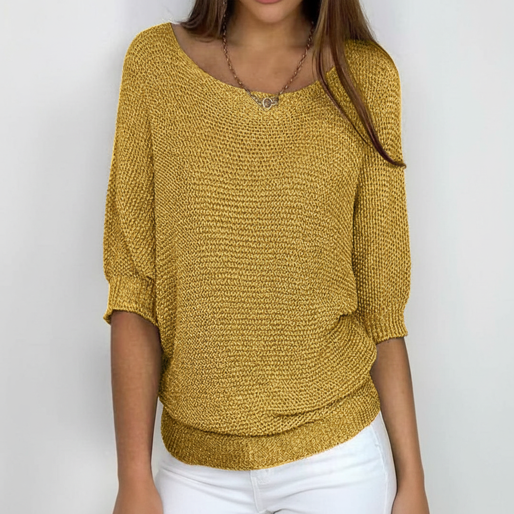 Women's Relaxed Wide-Neck Knit Pullover