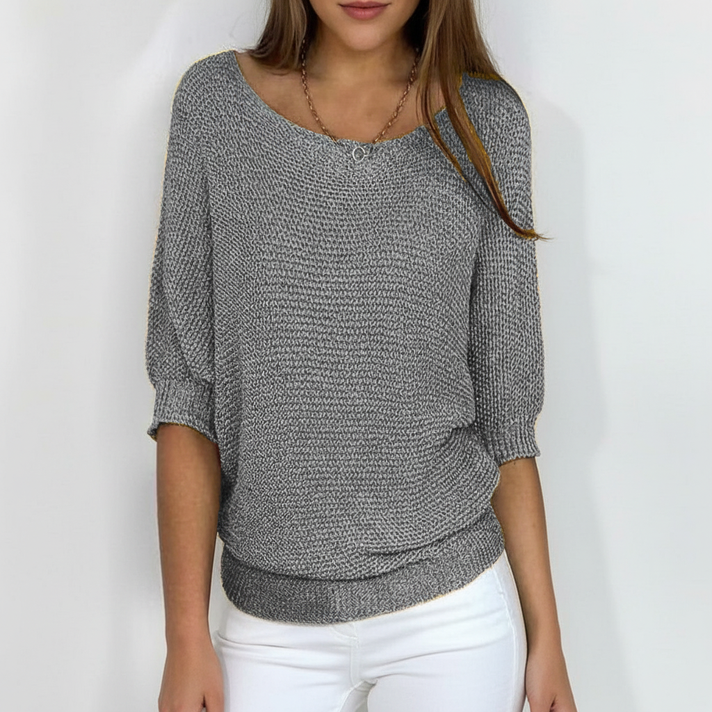 Women's Relaxed Wide-Neck Knit Pullover