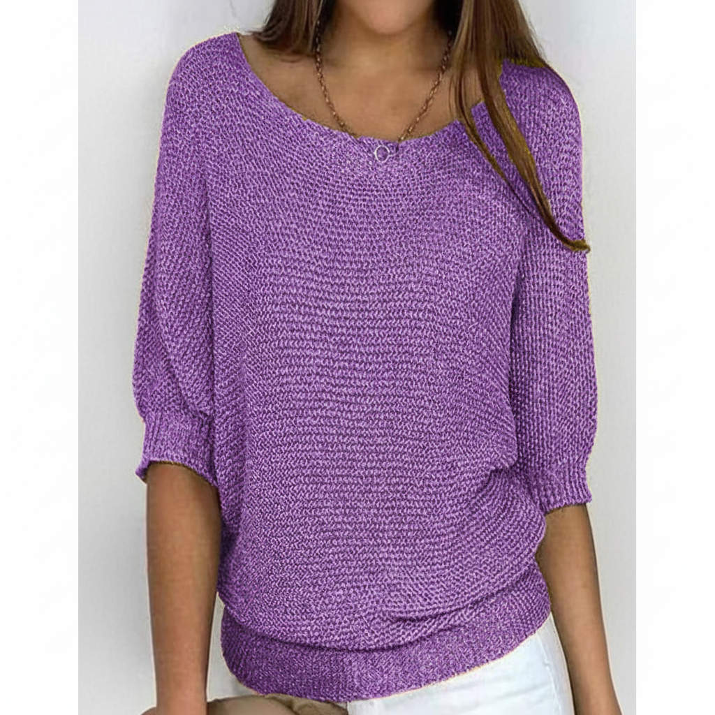 Women's Relaxed Wide-Neck Knit Pullover