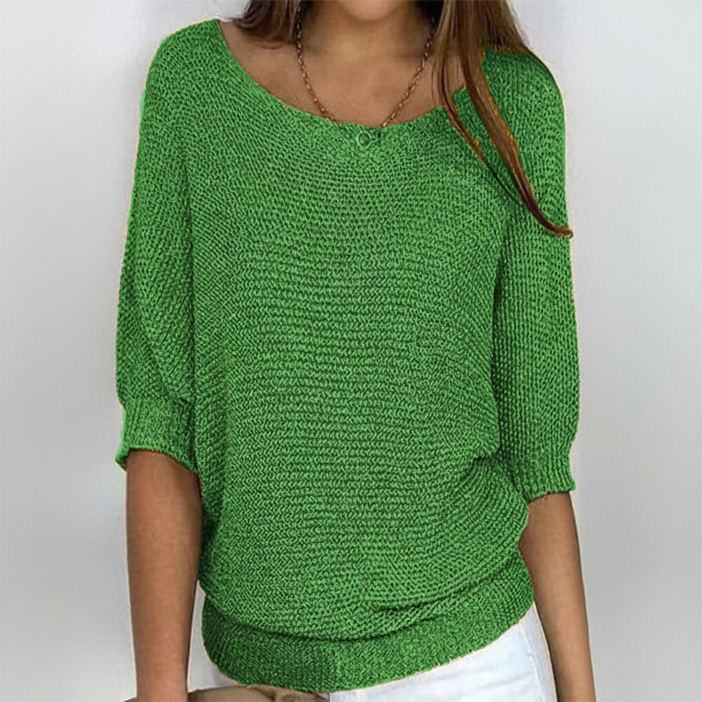 Women's Relaxed Wide-Neck Knit Pullover