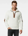 Men's Warm Knitted Quarter-Zip Jumper