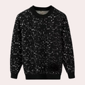 Men's Printed Crew Neck Knit Pullover