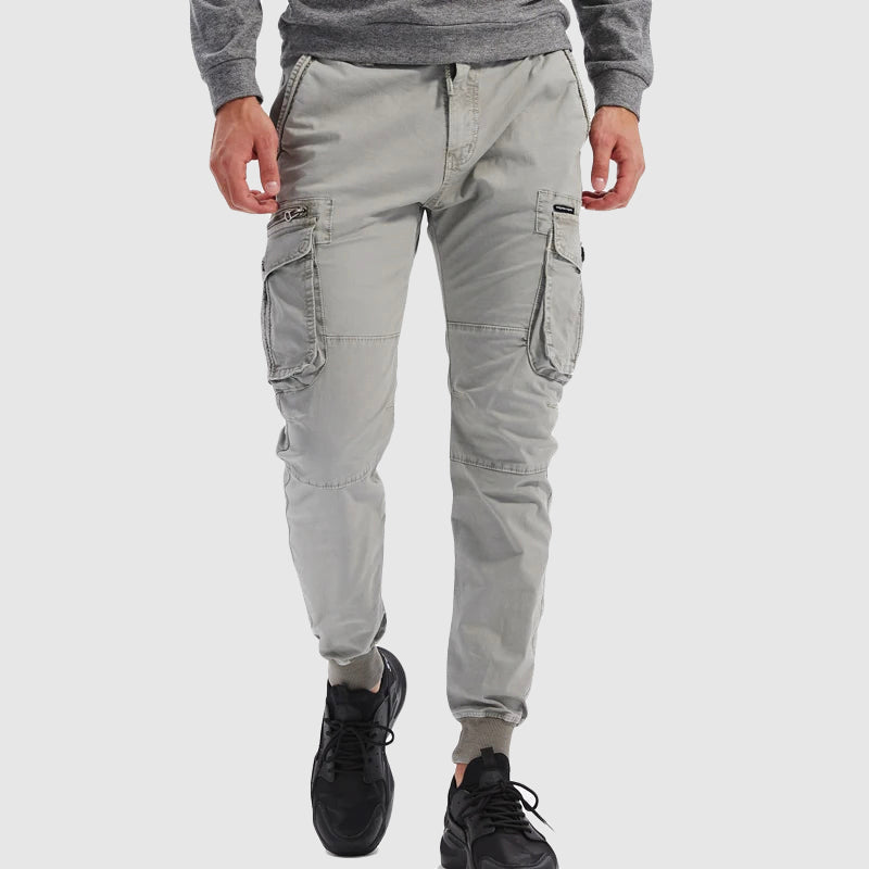 Men's Multi-Pocket Cargo Joggers with Elasticated Waist
