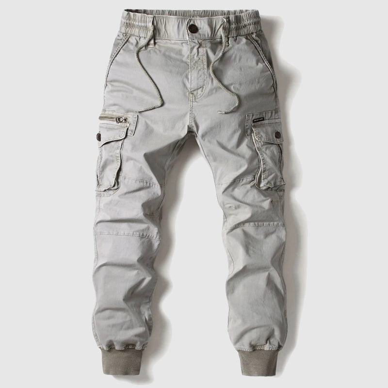Men's Multi-Pocket Cargo Joggers with Elasticated Waist
