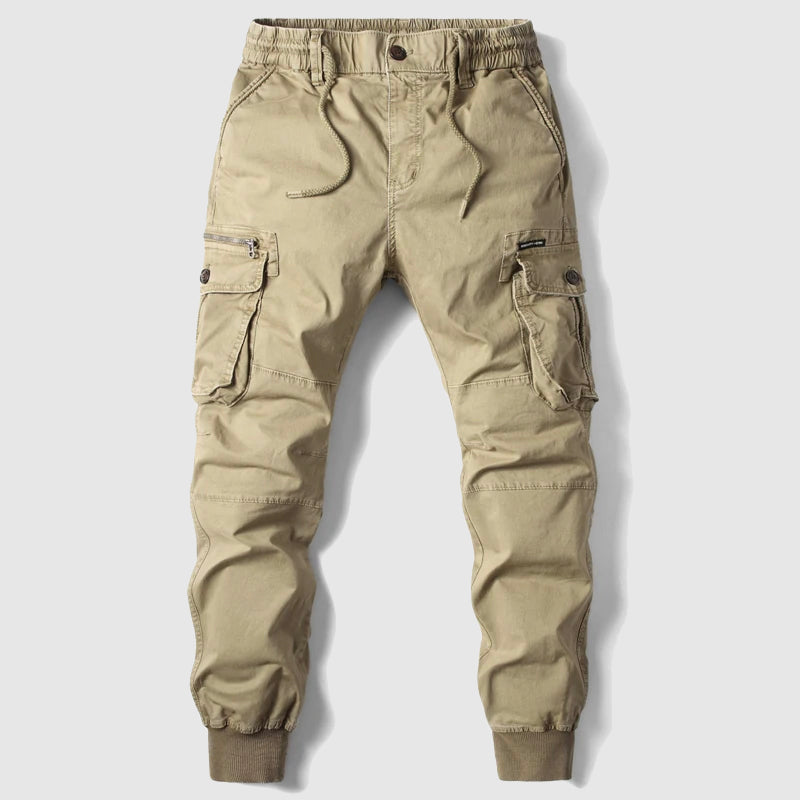 Men's Multi-Pocket Cargo Joggers with Elasticated Waist