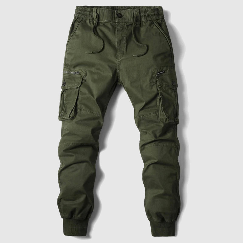 Men's Multi-Pocket Cargo Joggers with Elasticated Waist