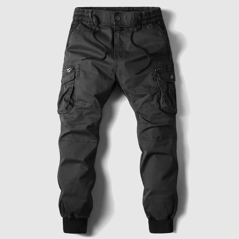 Men's Multi-Pocket Cargo Joggers with Elasticated Waist