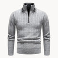 Men's Ribbed Stand Collar Quarter-Zip Pullover