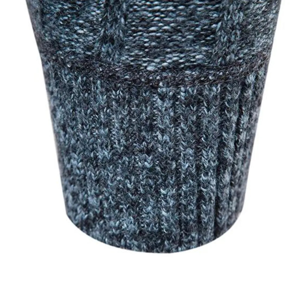 Men's Ribbed Stand Collar Quarter-Zip Pullover