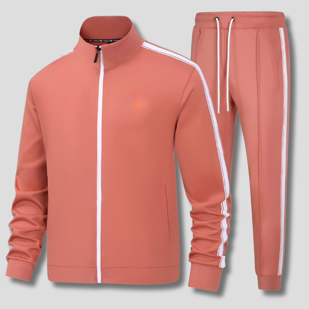 Men's Stripe Detail Zip-Up Tracksuit Jacket