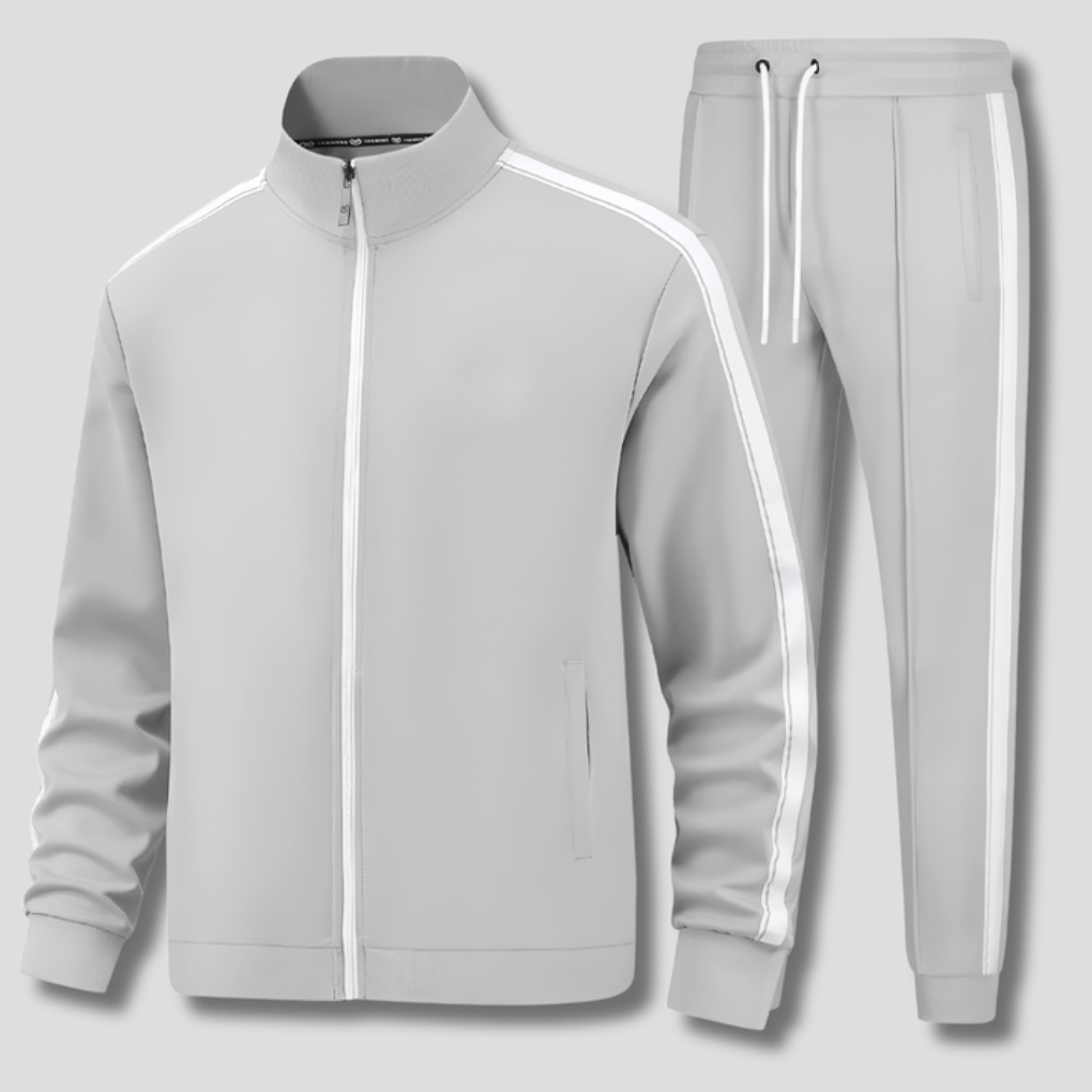 Men's Stripe Detail Zip-Up Tracksuit Jacket