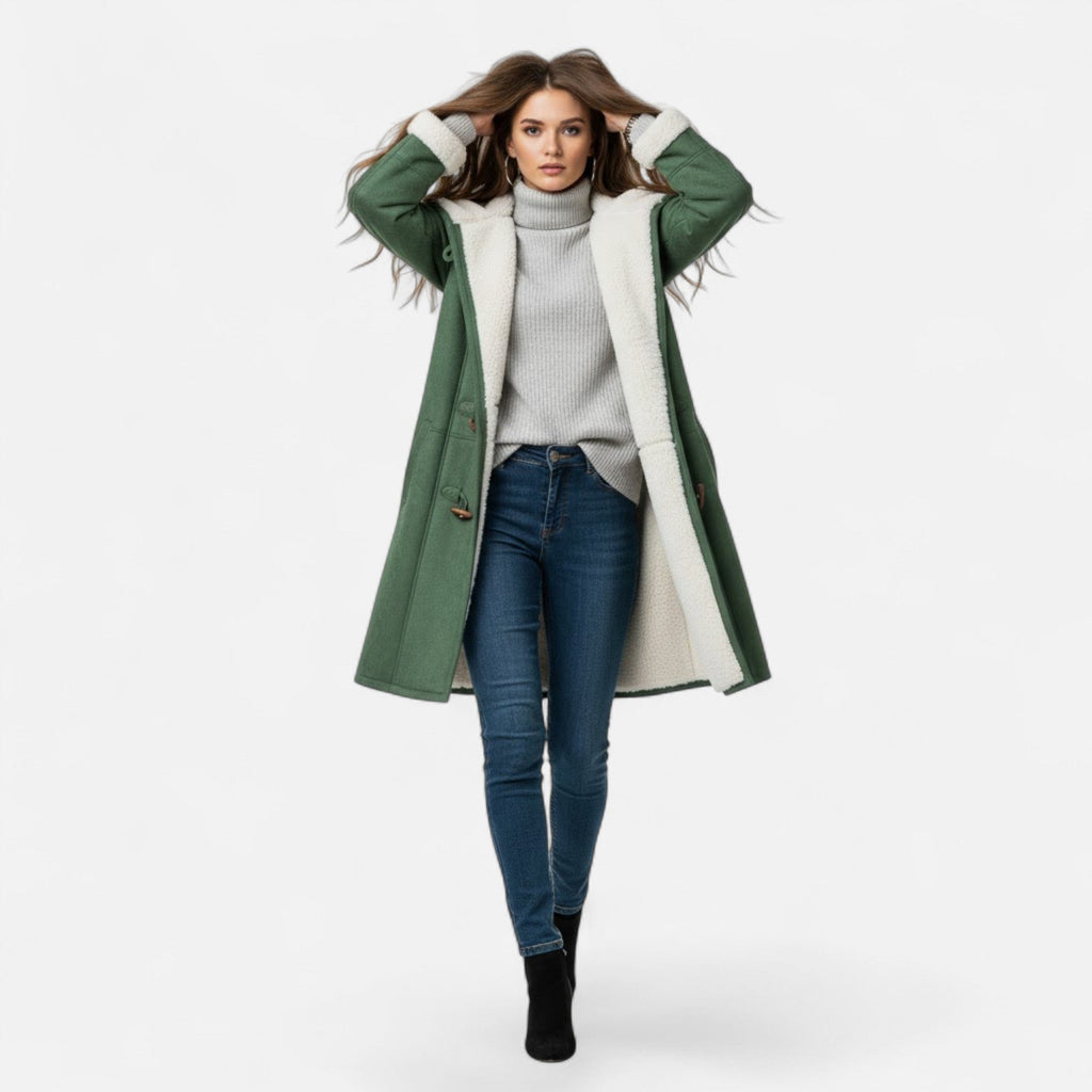 Women's Button-Through Hooded Winter Topcoat