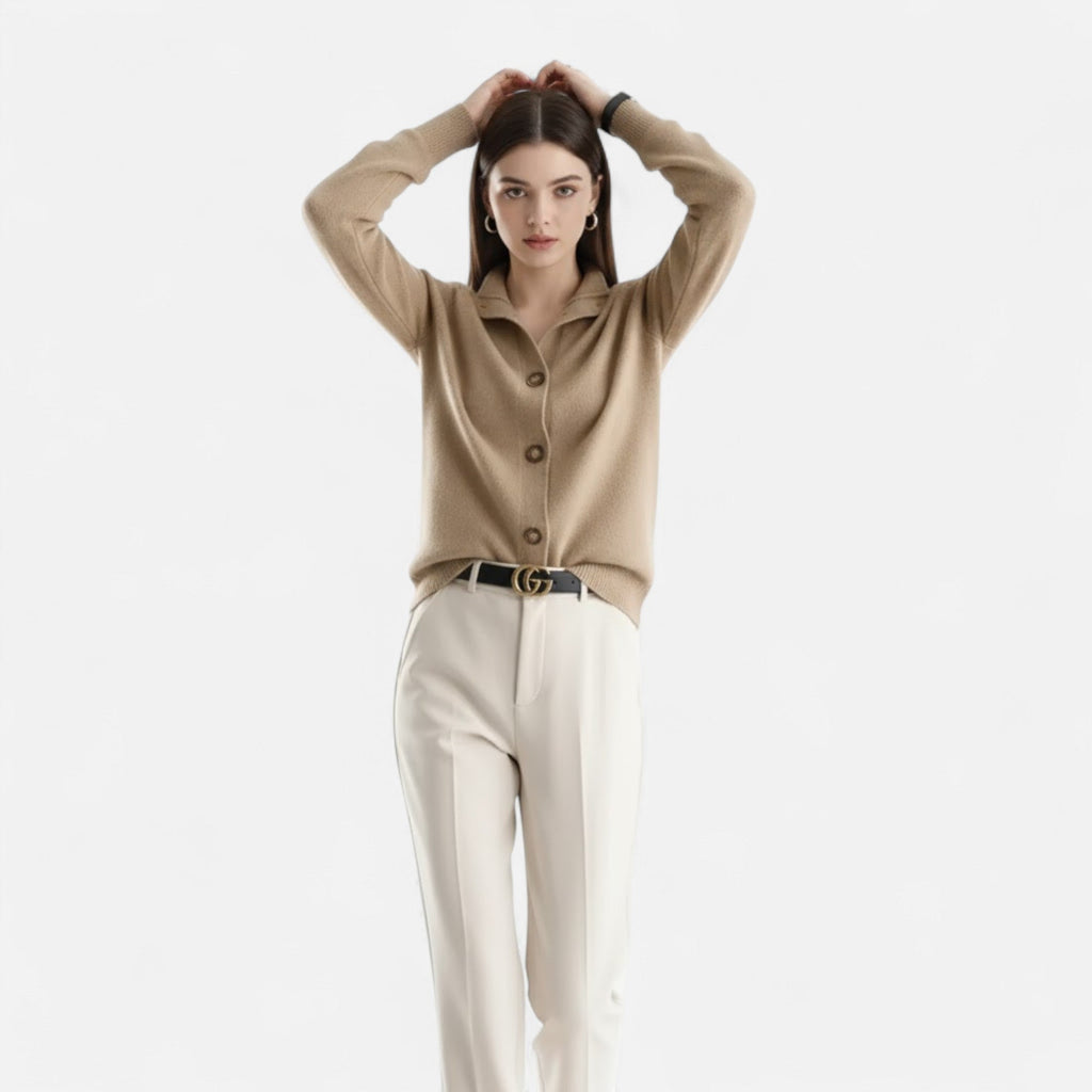 Women's Short Knitted Stand-Collar Topcoat